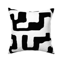 Kuba  Cloth Black on White large