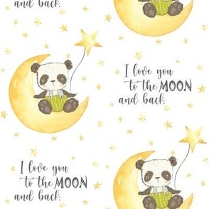 Little Panda on Moon, I love you to the MOON and back