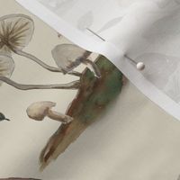 Neutral Botanical Woodland Mushrooms