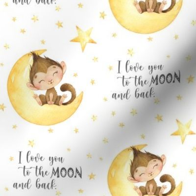 Baby Monkey on Moon, I love you to the MOON and back