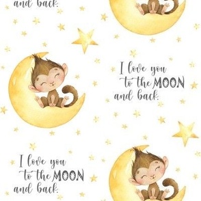 Baby Monkey on Moon, I love you to the MOON and back