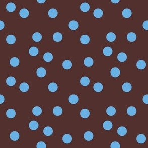 Freely polka dots blue on brown