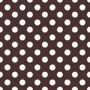 White polka dots on brown background_normal scale -  Vintage classical pattern la