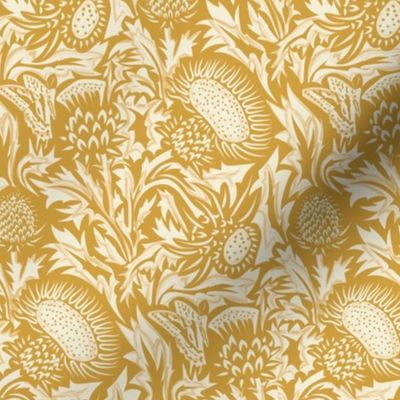Regal Thistle- Dancing Weeds- Satin Sheen Gold- Small Scale
