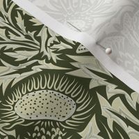 Regal Thistle- Dancing Weeds- Olive Green- Small Scale