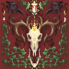 Dark Occult Deer Skull
