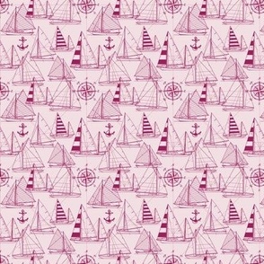 Tiny Scale / Sailboats / Pink Background