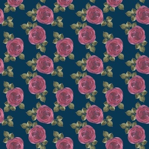 Raspberry Full Roses (Blue)