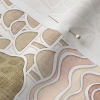 Mushrooms Field Extra Large- Earth Tones- Magical Mushrooms Fabric-  Neutral Colors- Sienna- Beige- Sand- Tan- Cooper- Brown- Bronze- Ecru- Khaki- Wallpaper- Large Scale- Duvet Cover