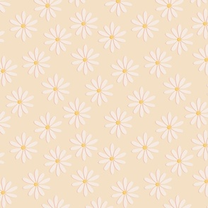 Spring Daisy Flowers - Light Yellow, Pink Blush,  White