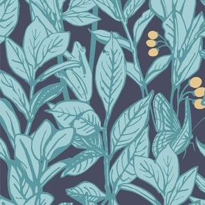 Neutral Botanical Grasscloth Wallpaper-08
