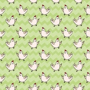 Chickens on Green