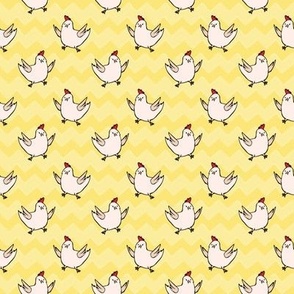 Chickens on Yellow