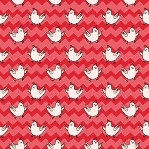 Chickens on Red