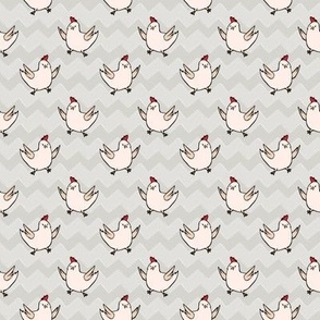 Chickens on Gray