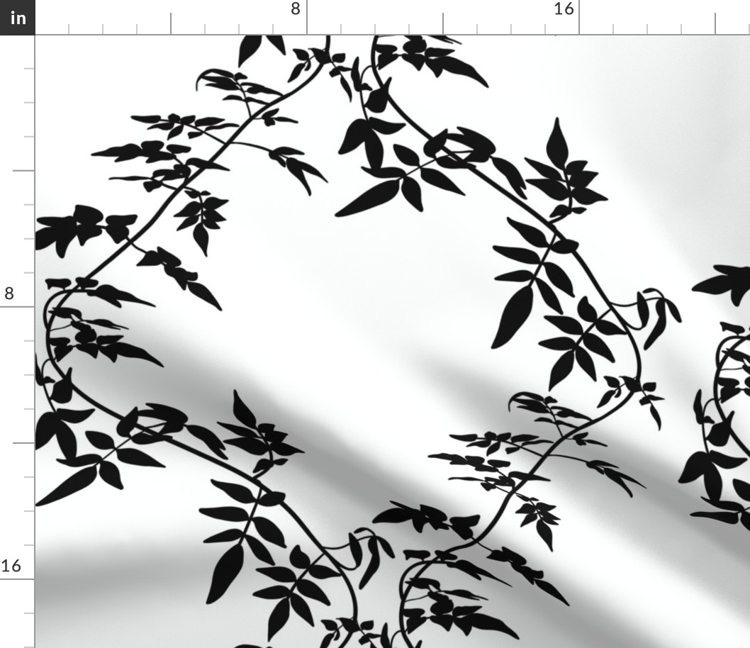 Climbing Vines - black and white, large scale