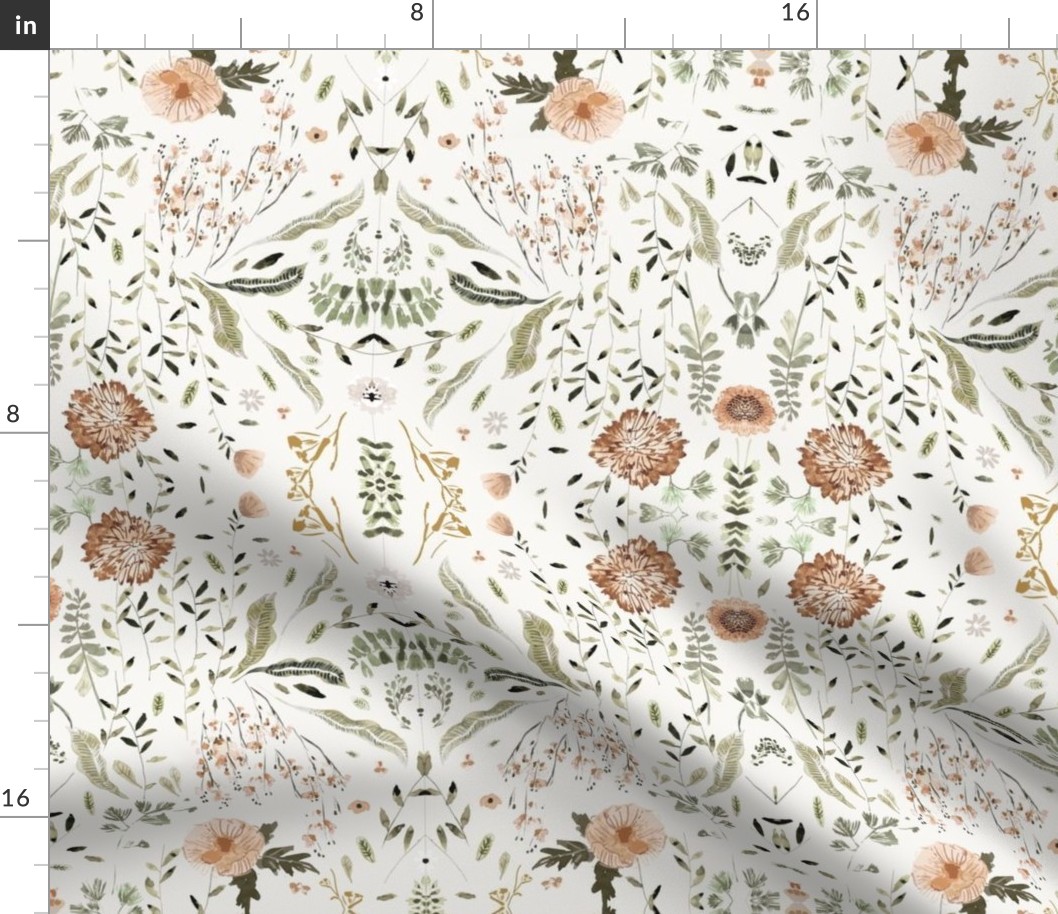 Bella Arabesque Floral (cream/neutral) LRG 