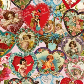 Victorian Valentines Fabric, Wallpaper and Home Decor