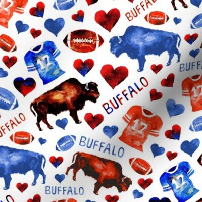 Buffalo Love Football Pattern