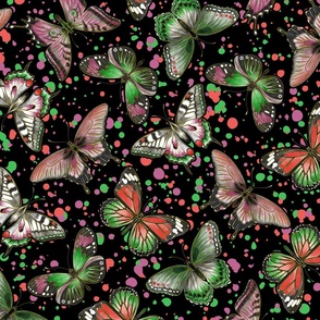 brilliant butterflies diagonal - black