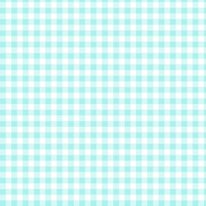 Gingham check Mint and White