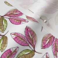 Tropical Leaves - white
