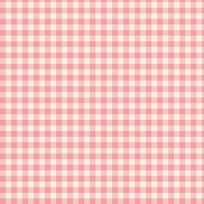 Gingham check Peachy Cream and Coral for Bunnies and Carrots