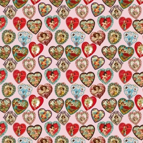 Victorian Heart Valentines - Cotton Candy Pink