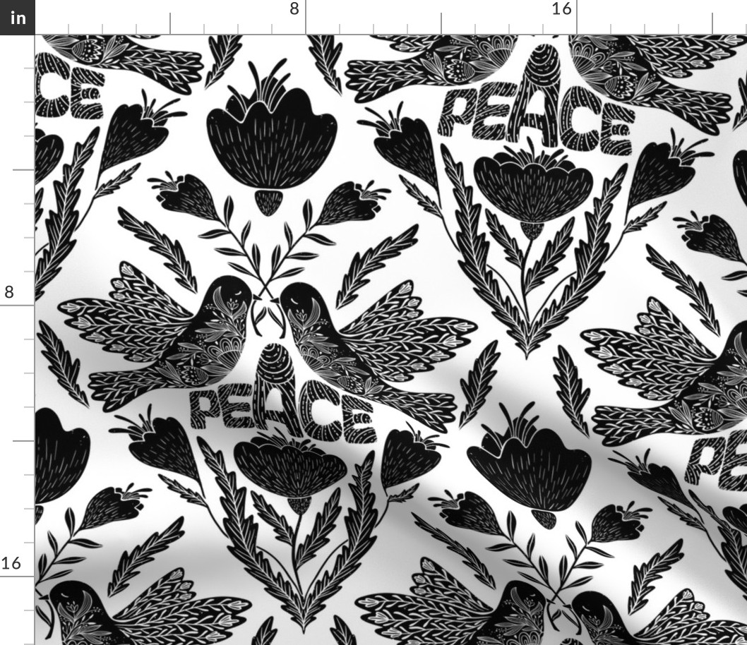 Stop the war_ Peace to the world white and black Large