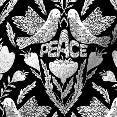 Stop the war_ Peace to the world  Black and white Medium