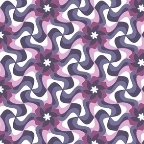 Pink, White and Purple Swirly Abstract Geometric Pattern