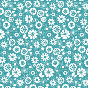 Two Tone Graphic Flowers