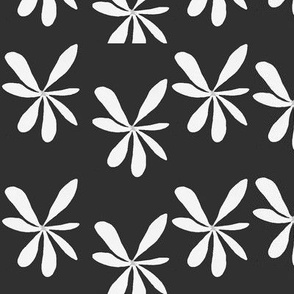 Mid Century Daisies - Black and White