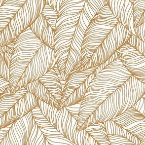 Criss Cross Palm Leaf Fine-Line Brown and White design