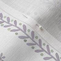 1 Misty Lilac and Green On White Emma Stripe