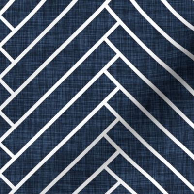 navy linen no. 2 herringbone 590