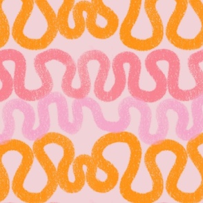 Pink and orange squiggles