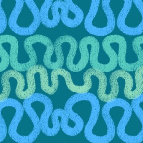 blue and green squiggles