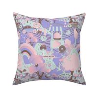 cotton candy forest -lilac-rainbow-donuts-  SMALL SCALE