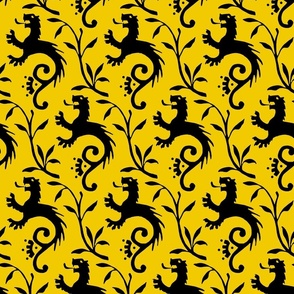 1410 medieval lions, black on yellow