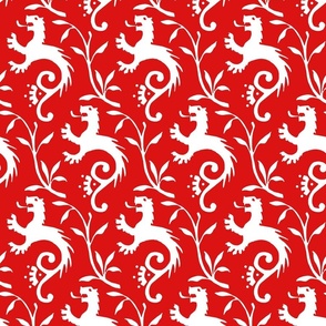 1410 medieval lions, white on red