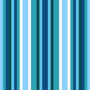 LQQM - Narrow - Variegated Teal Blue and Teal Green Stripes