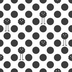Monster Polka Dots - Black and White