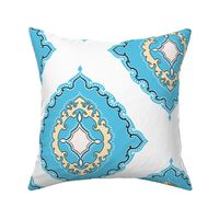 Arabetto Nuovo Damask in Light Blue and White (16 inch)