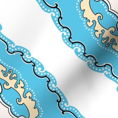 Arabetto Nuovo Damask in Light Blue and White (16 inch)