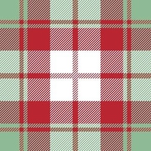 Traditional Christmas plaid checkered tartan seasonal design mint green white red