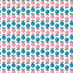 Pink and Blue 50s Floral (Mini Print) .80 inch