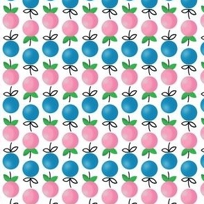 Pink and Blue 50s Floral (Mini Print) 1.16 inch