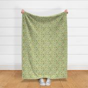 small scale bumble bee floral green gingham