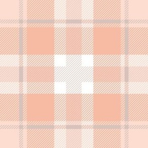 Traditional nursery plaid checkered tartan seasonal design vintage blush peach pastel seventies style 